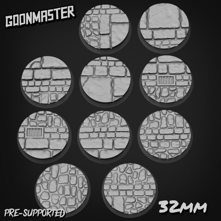 Cobbleston Road Bases /Toppers 32mm Round x 10 image