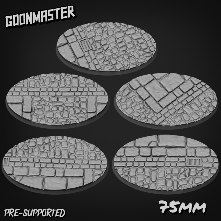 Cobblestone Road Bases /Toppers 75mm x 42mm Oval x 5 image
