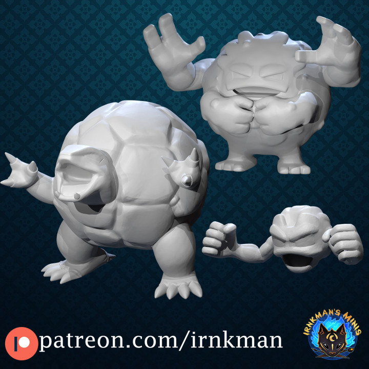 Geodude / Graveler / Golem (Pokemon 35mm True Scale Series)