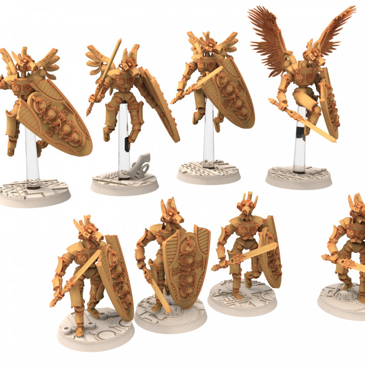 Cinan - Anubis - Akhet - Amahouse : Assault, Battle Drone, space robot guardians of the Necropolis, modular posable miniatures