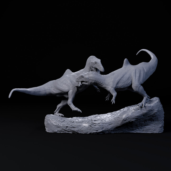 Concavenator fighting 1-35 scale pre-supported dinosaur image
