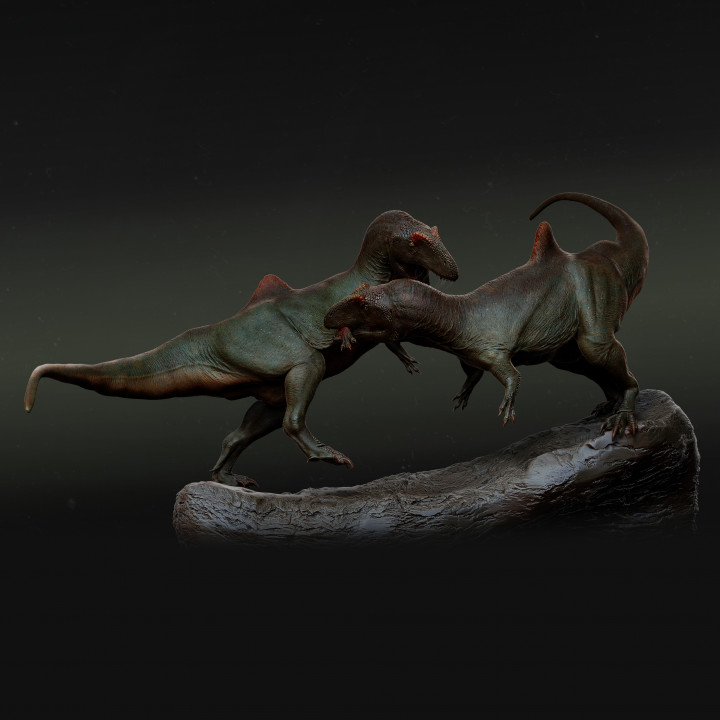 Concavenator fighting 1-35 scale pre-supported dinosaur image