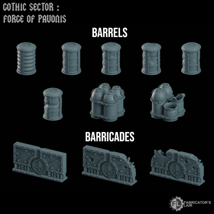 Terrain accessories for wargame - Grimdark Industrial image
