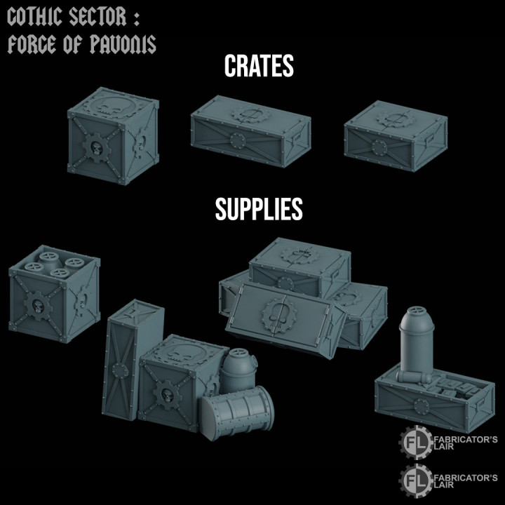 Terrain accessories for wargame - Grimdark Industrial image