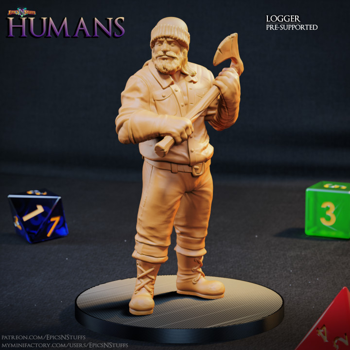 Human Logger Miniature - Pre-Supported