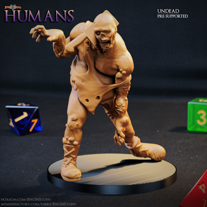 Human Undead Miniature - Pre-Supported image