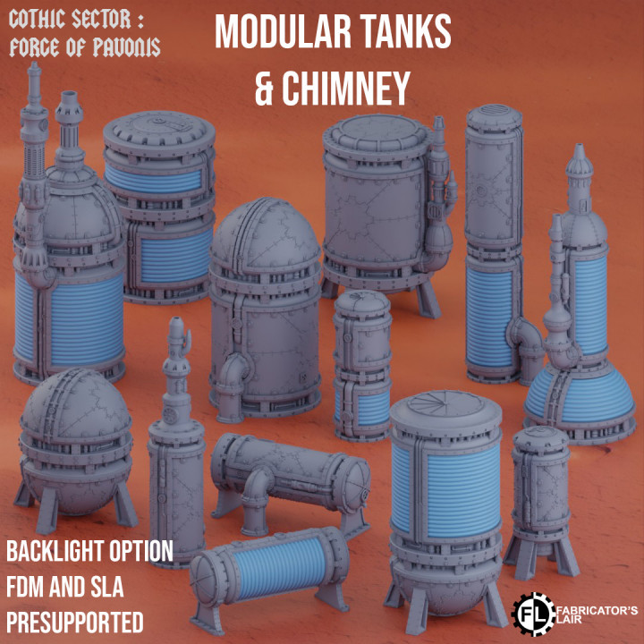 Modular Tanks & Chimney - Grimdark Industrial image