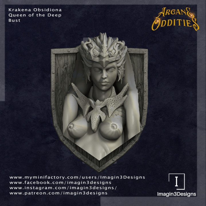 Pre-Supported Krakena Obsidiona, Squid Queen Bust