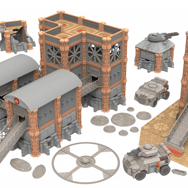 x30 Modular buildings for taletop wargames - Military Base Biome