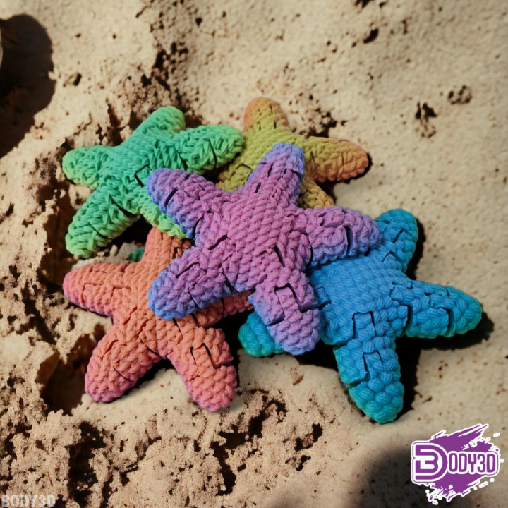 3 Crocheted Starfish image