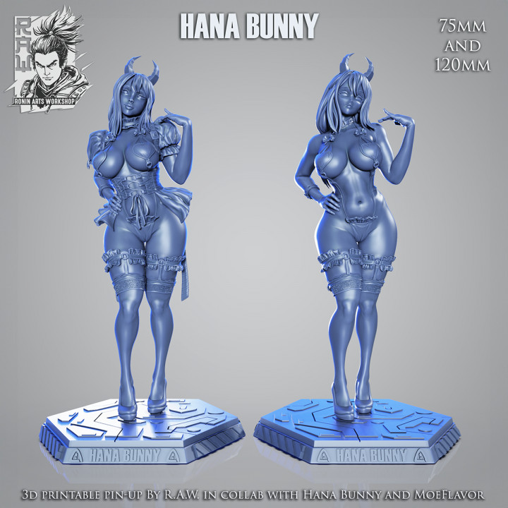 Hana Bunny Pin-Up (NSFW) - 75mm and 120mm image