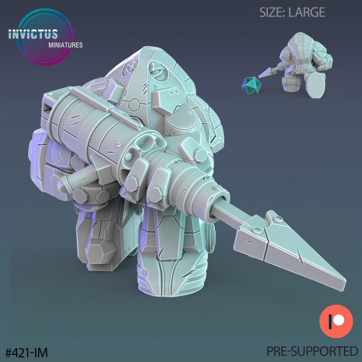 High Pressure Exosuit Harpoon / Future Robot / Skeleton Soldier / Exoskelet Officer / Space War Construct / Steampunk Battle Robot / Invasion Army / Cyberpunk Droid / Sci-Fi Encounter image