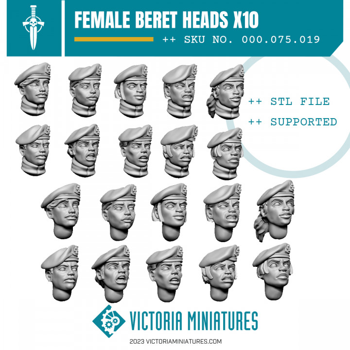 Beret Heads Female x10 image