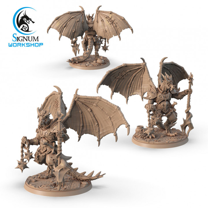 3D Printable Draconid Warrior with Mace by Signum Workshop