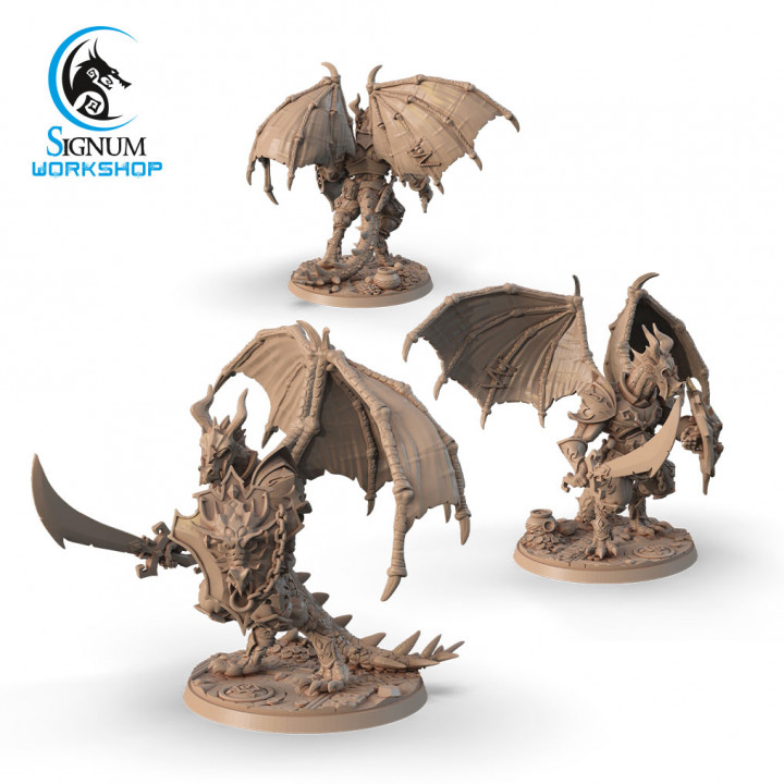 3D Printable Draconid Warrior with Sword by Signum Workshop