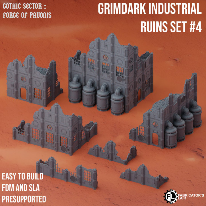 Grimdark Industrial Ruins Set #4 image