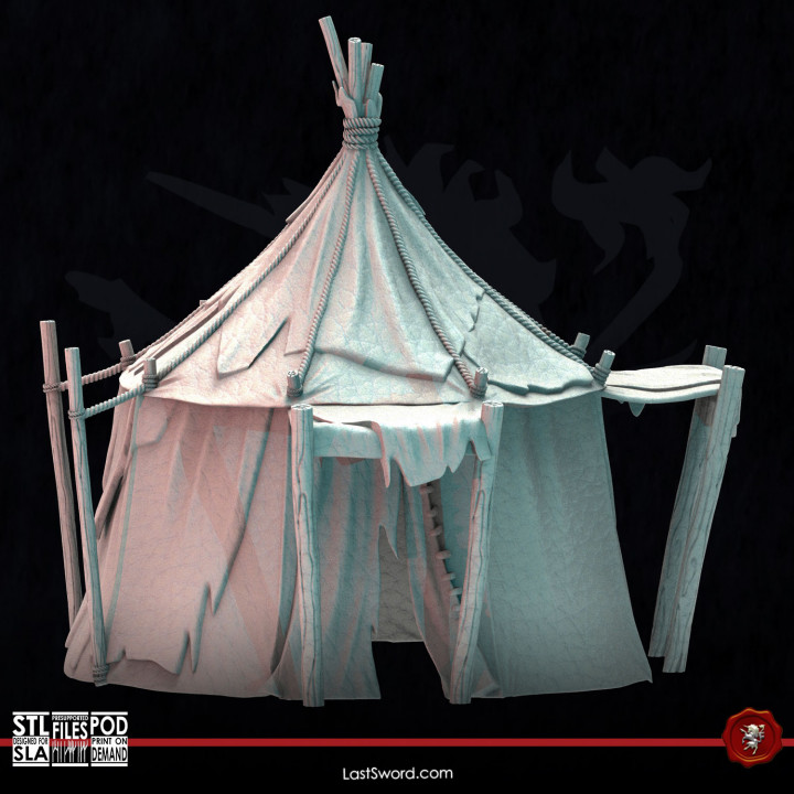 3D Printable Warlord’s Tent, Bloodmoon Tribe by LastSword Miniatures