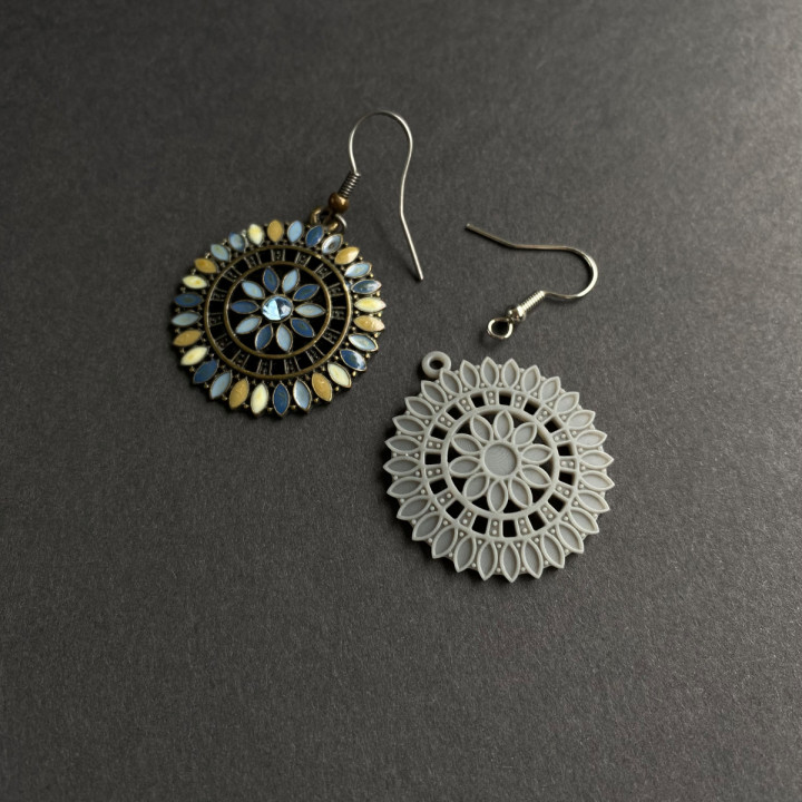 Vintage flower earring 29 mm image