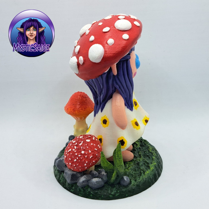 3D Printable Mushroom Girl-No Supports Needed! by MysticSaige