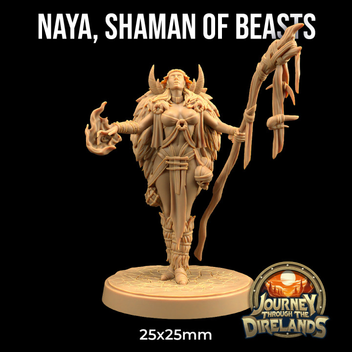 Naya, Shaman of The Beasts | PRESUPPORTED | Journey Through The Direlands image