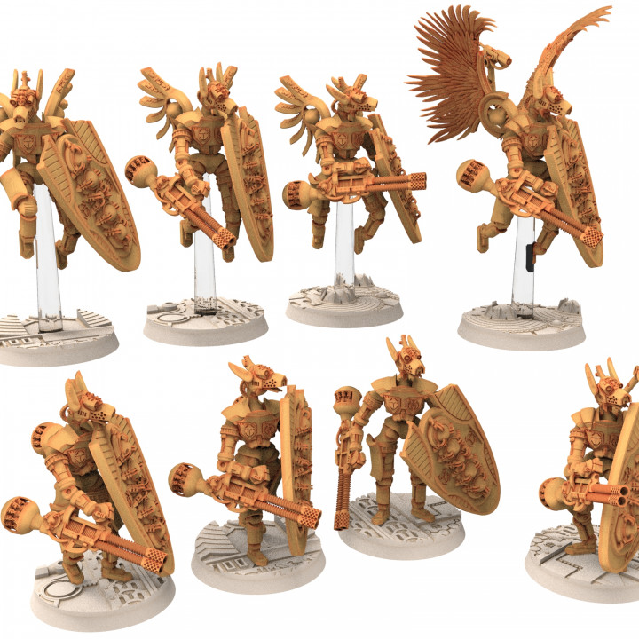 Cinan - Anubis - Akhet - Meny: Assault, Battle Drone, space robot guardians of the Necropolis, modular posable miniatures image