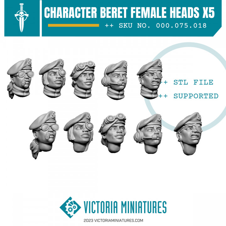 Character Beret Heads Female x5 image