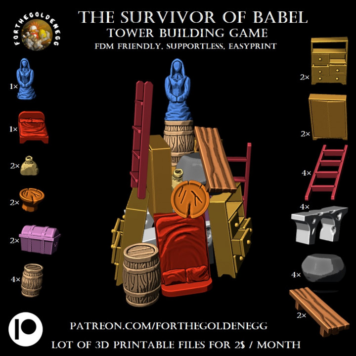 The Survivor of Babel - FDM friendly, supportless image