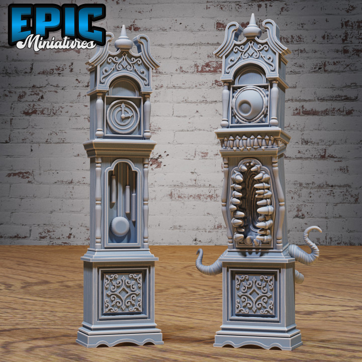 Mimic Clock / Covering Furniture Creature / Evil Trap / Sewers City Building Equipment / Ruthless Trickster Base Item / Dungeon Area Decoration / Shapechanger Encounter