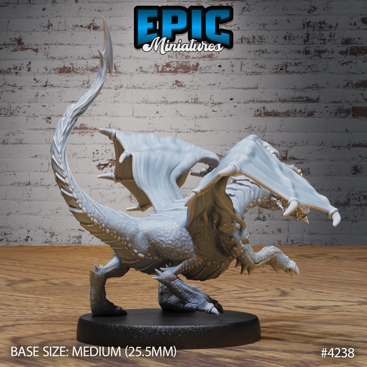 3D Printable Black Dragon Wyrmling / Legendary Drake / Ancient Flying ...