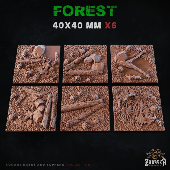 Forest [Square] - Bases and Toppers (The 9th Age) image