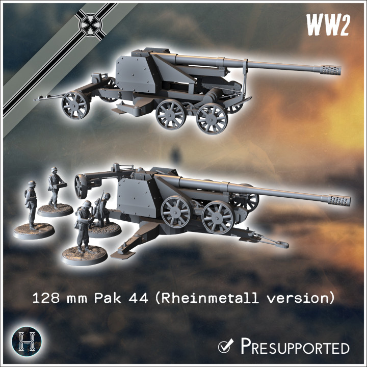 128 mm Pak 44 (Rheinmetall version) - anti tank gun Germany Eastern Western Front Normandy Stalingrad Berlin Bulge WWII image