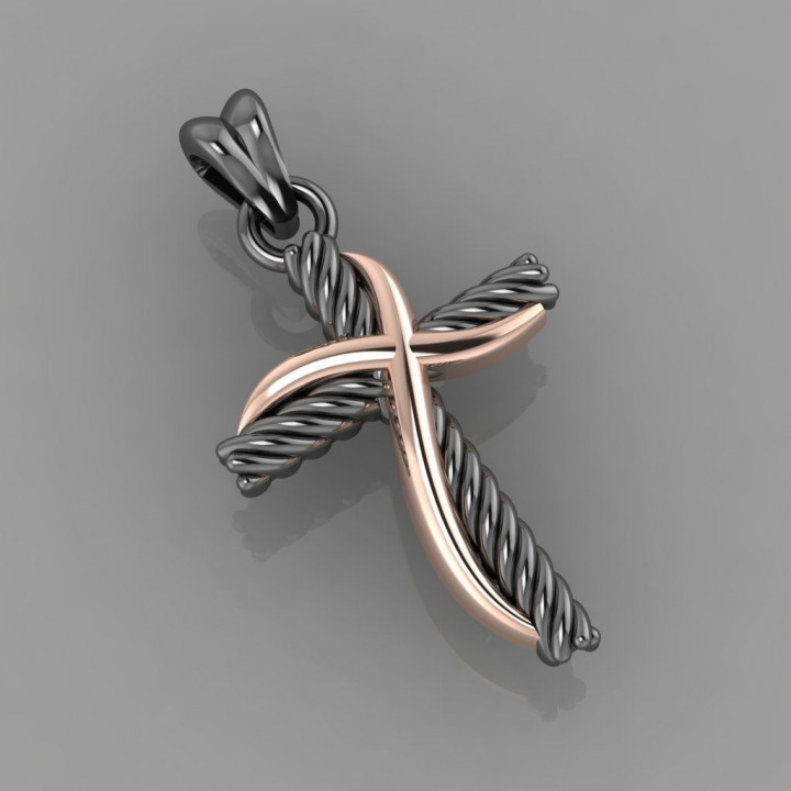 Crossover Cross Necklace image
