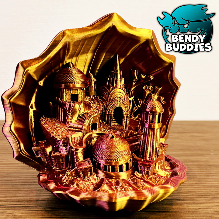 Atlantis-Lamp / Shell Decoration / Print-in-Place Night Lamp / Poseidon Palace Decor