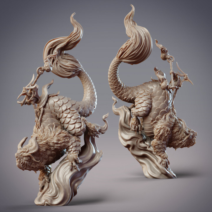 Cranefolk Beastrider - Sacred Beast FengYun, and RuYan, Feixian Monk (Pre-Supported) image