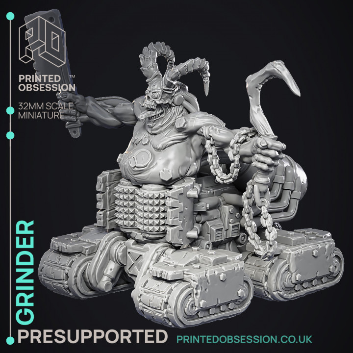 Grinder - Abomination of Bhaal -  PRESUPPORTED - Illustrated and Stats - 32mm scale image