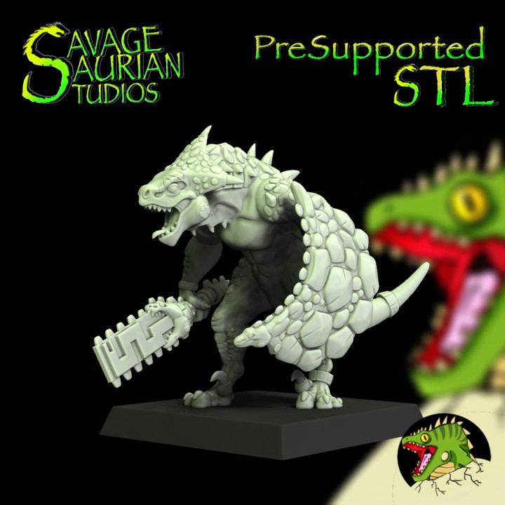 Lizardmen - Crested Iguanisaurus Warriors with Clubs image