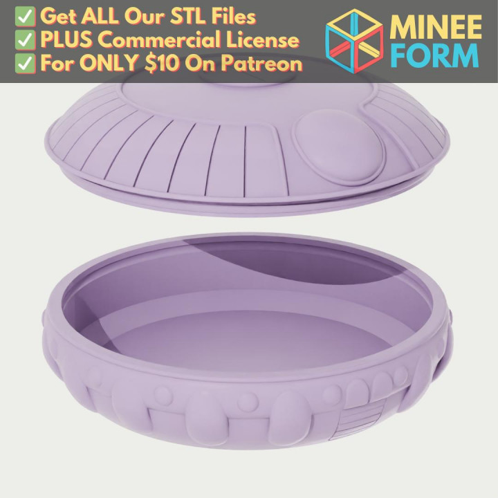 Frieza Spaceship Container with Removable Lid Inspired by Dragon Ball Z MineeForm FDM 3D Print STL File image