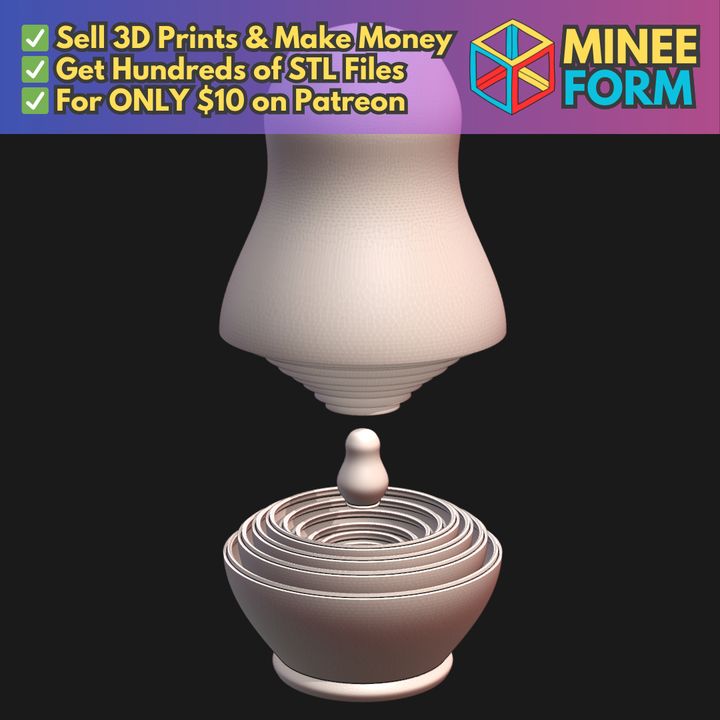 3D Printable 10-Layer Nested Russian Doll Set Matryoshka MineeForm FDM ...