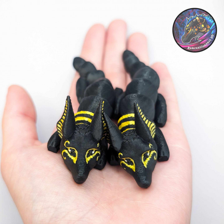 Baby Anubis Jackal Flexi Keychain