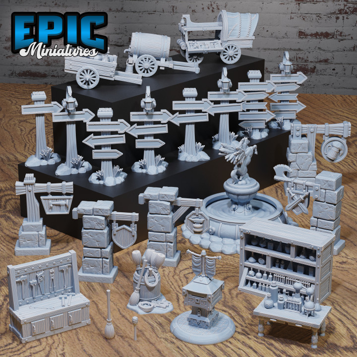 Mighty Heroes Set / Adventurer & Merchant Encounter / Beginning Player City Collection / Pre-Supported image