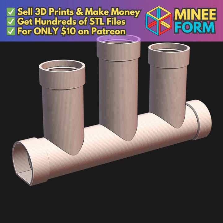 Sewer Pipe Hide for Small Pets like Hamsters and Geckos MineeForm FDM 3D Print STL File