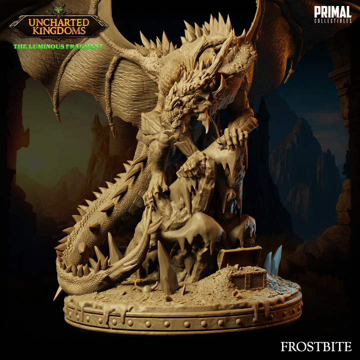 3D Printable Ice Dragon - Frostbite - April 2024 - Uncharted Kingdoms ...