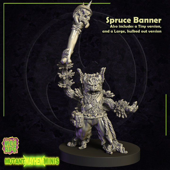 Spruce Banner - A Male Plantient Spruce Tree