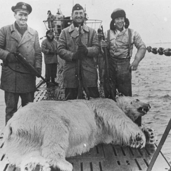 GERMAN sailors and polar bear image