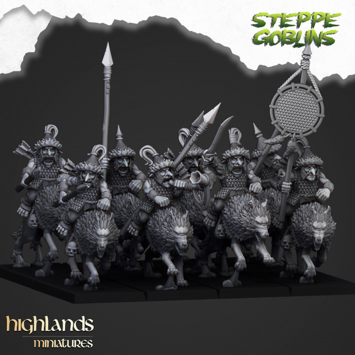 Mounted Steppe Goblins - Highlands Miniatures image