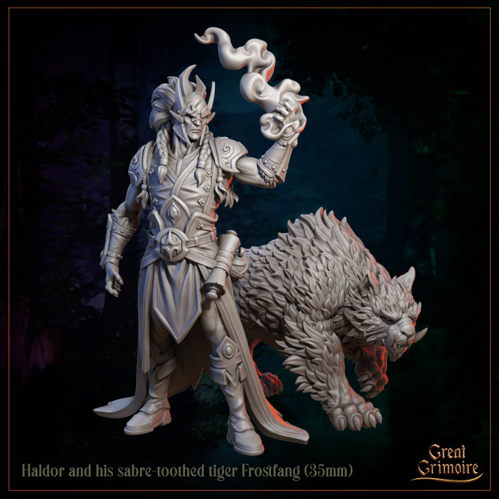 Haldor and his sabre-toothed tiger Frostfang