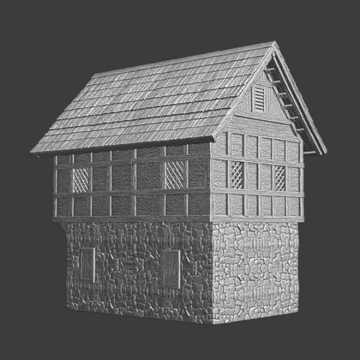 Medieval stone House Model - Wargaming props image