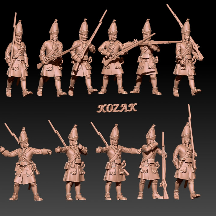 Russian grenadiers in mitre hats GNW (1700-1721) set 2
