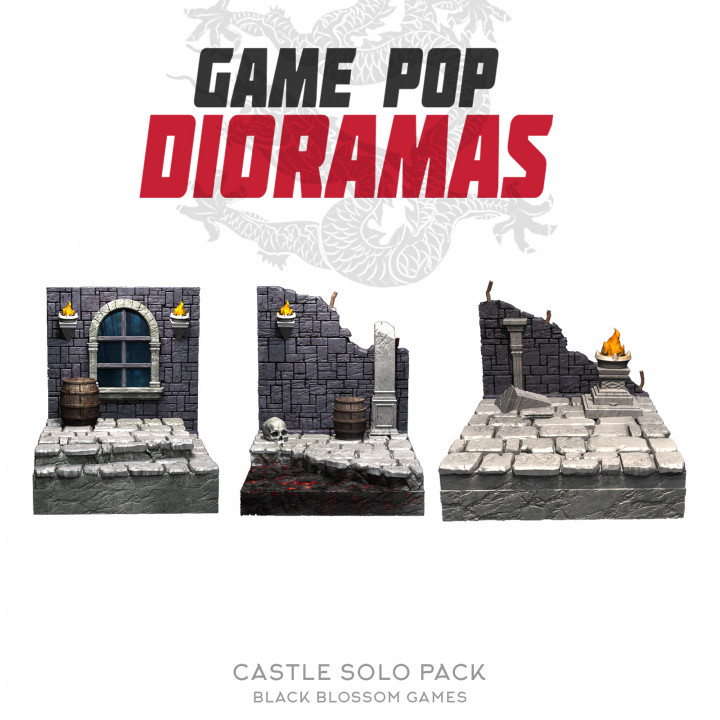 DRM001 Castle Solo Pack Diorama :: Game Pop Dioramas :: Black Blossom Games image