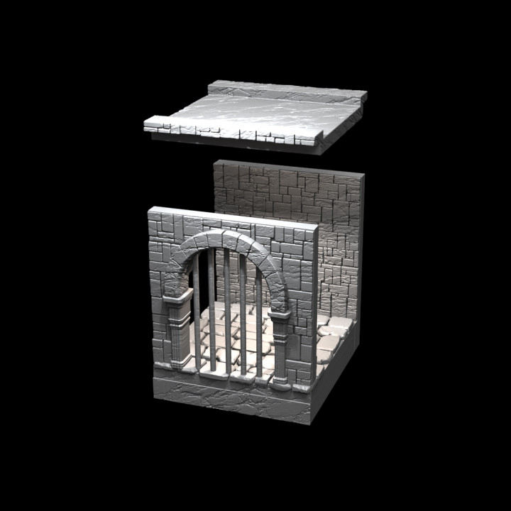 DRMA03 Castle Jail Diorama :: Game Pop Dioramas :: Black Blossom Games image